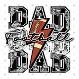 Transfer 002279 - Football Dad Grey Army Lightning Bolt Stacked Word Art