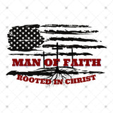 Transfer 002286 - Man of Faith Rooted in Christ American Flag