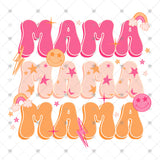 Transfer 002320 - Pink and Orange Mama Stacked Word Art with Stars