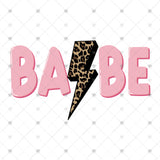 Transfer 002332 - Babe Pink with Leopard Lightning Bolt
