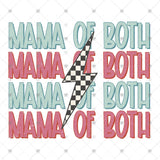 Transfer 002341 - Mama of Both Lightning Bolt Stacked Word Art