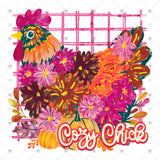 Transfer 002346 - Cozy Chick Floral Chicken