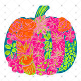 Transfer 002347 - Bright Watercolor Floral Pumpkin