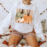 Transfer 002393 - Floral Pumpkins and Stripes