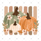 Transfer 002393 - Floral Pumpkins and Stripes