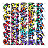 Transfer 002404 - Rainbow Leopard Cheer Stacked Word Art
