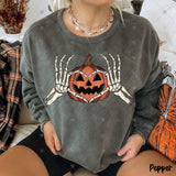 Transfer 002418 - Skeleton Heart Hands Jack O Lantern
