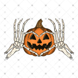 Transfer 002418 - Skeleton Heart Hands Jack O Lantern