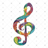 Transfer 002454 - Floral Music Note