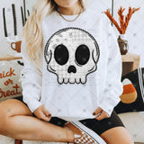 Transfer 002456 - Cute Skull Faux Embroidery