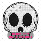 Transfer 002456 - Cute Skull Faux Embroidery