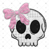 Transfer 002456 - Cute Skull Faux Embroidery