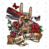 Transfer 002464 - Hair Hustler Red Roses and Butterflies