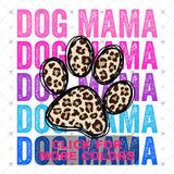 Transfer 002466 - Dog Mama Pink to Blue Stacked Word Art