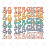 Transfer 002476 - AG Teacher Wavy Stacked Word Art