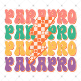Transfer 002484 - ParaPro Checkered Lightning Bolt Stacked Word Art