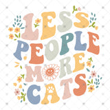 Transfer 002485 - Retro Floral Less People More Cats