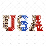 Transfer 002499 - USA Red and Blue with Leopard
