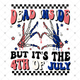 Transfer 002505 - Dead Inside But It's the 4th of July Skeleton Hand Heart