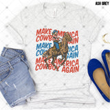Transfer 002524 - Make America Cowboy Again Wavy Word Art