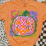 Transfer 002556 - Pink Checkered Jack O Lantern