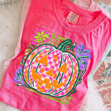 Transfer 002556 - Pink Checkered Jack O Lantern