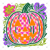 Transfer 002556 - Pink Checkered Jack O Lantern