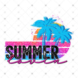 Transfer 002600 - Summer Lovin' Bright Leopard Palm Trees