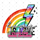 Transfer 002635 - Love is love Rainbow Lightning Bolt
