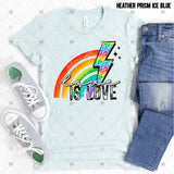 Transfer 002635 - Love is love Rainbow Lightning Bolt
