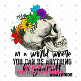 Transfer 002637 - Floral Skull Be Yourself