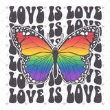 Transfer 002656 - Love is Love Butterfly Stacked Word Art