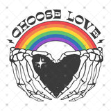 Transfer 002660 - Choose Love Skeleton Hands Heart