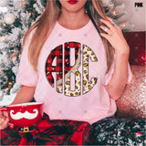 Custom Transfer 0003 - Red Buffalo Plaid and Leopard Monogram