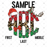 Custom Transfer 0004 - Christmas Monogram
