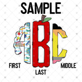 Custom Transfer 0005 - Back to School Monogram
