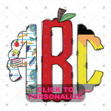 Custom Transfer 0005 - Back to School Monogram