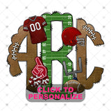 Custom Transfer 0006 - Maroon Football Monogram