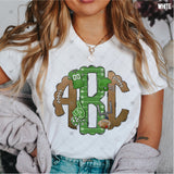 Custom Transfer 0008 - Green Football Monogram