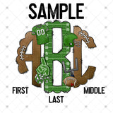 Custom Transfer 0008 - Green Football Monogram