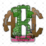Custom Transfer 0008 - Green Football Monogram
