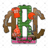 Custom Transfer 0009 - Orange Football Monogram