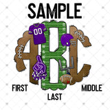 Custom Transfer 0010 - Purple Football Monogram