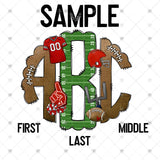 Custom Transfer 0011 - Red Football Monogram