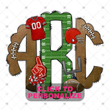 Custom Transfer 0011 - Red Football Monogram