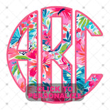 Custom Transfer 0016 - Pink Summertime Floral Monogram