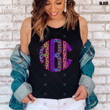 Custom Transfer 0018 - Rainbow Leopard Monogram