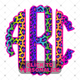 Custom Transfer 0018 - Rainbow Leopard Monogram