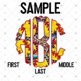 Custom Transfer 0022 - Serape & Leopard Softball Monogram