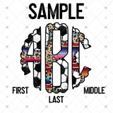 Custom Transfer 0023 - Serape & Leopard Soccer Monogram